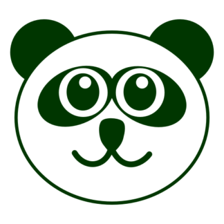 Smiling Panda Decal (Dark Green)